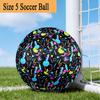 1PC Neon Hexagon Patterns Size 5 Soccer Balls, Anti-Slip, Outdoor Sport, a Unique Gift, Birthdays, Christmas Gifts Valentine'S Day Gifts A73