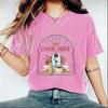 Camiseta Feminina de Verão com Gola Redonda, Respirável, de Manga Curta, Lavada e Envelhecida
