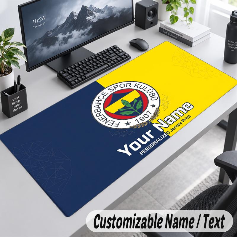 Custom Name Text Mouse Pad Fenerbahçe FC Personalized Desk Pad For Work And Gaming