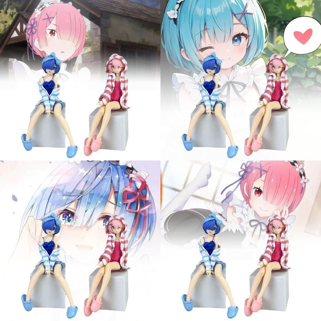 Charming Pvc Anime Figures Isekai Life Ram And Rem Beautiful Girl Collectibles