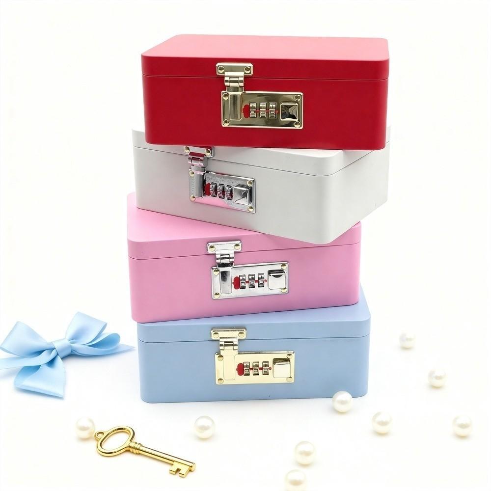Combination Lock Storage Iron Box Metal Construction Storage Chest Gift Packaging