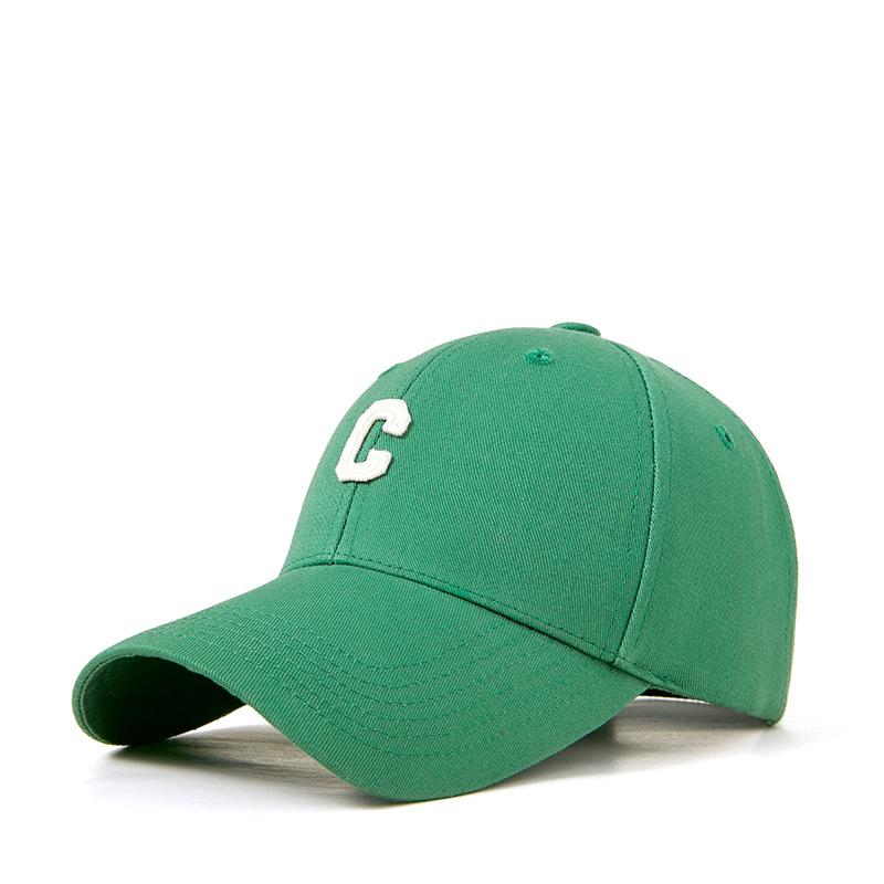 Fashion human Modieuze katoenen pet met geborduurde letter C voor heren en dames, outdoor vrijetijds veelzijdige pet met eendenbek M(56-59CM)