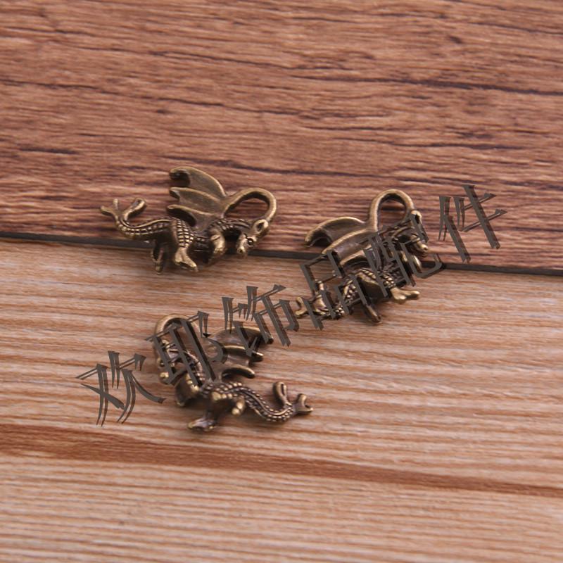 Flying Dragon Pendant Charm, 2 Colors, 15x21mm Alloy Jewelry Accessory