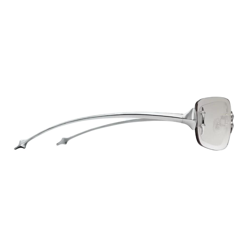 Gentle Monster Ochelari de soare pătrați metalici cu logo îndrăzneț Ochelari de soare unisex Argintiu TTL-02-BRG