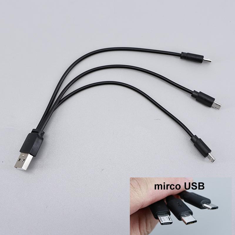1pcs 2Pcs 20cm 0.2m USB male to 3way mrico usb Splitter Adapter power Cable 3-Port Multi-Charging USB Splitter for Charging