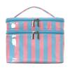 TwoTier Cosmetic Organizer Portable Zippered Toiletry Bag with Handle Compact Structured Makeup