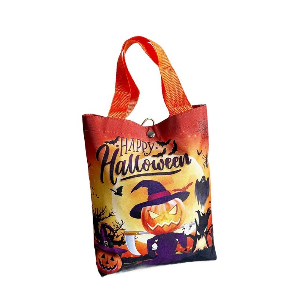 Handheld Halloween Candy Tote Bag Pumpkin Pattern Design Halloween Gift Handbag  Halloween Party