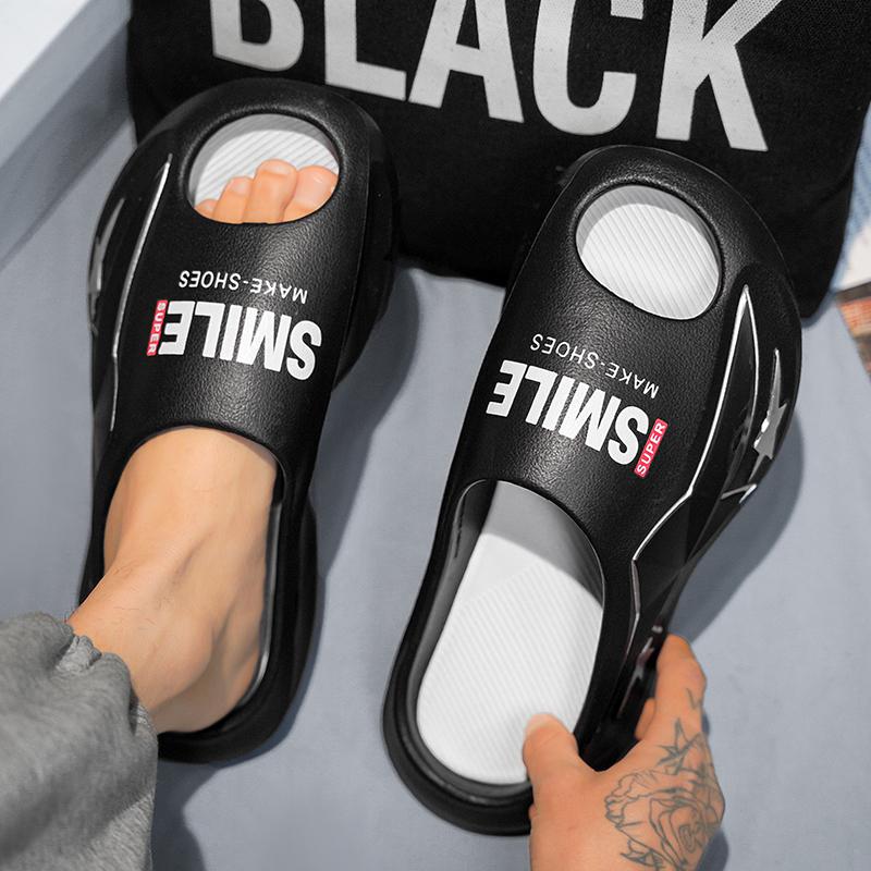 Men's Slippers Flat Sandals Thick Bottom Shoes for Men Soft and Comfortable Wear-resistant Non-Slip Beach Shoes Beach Fashion