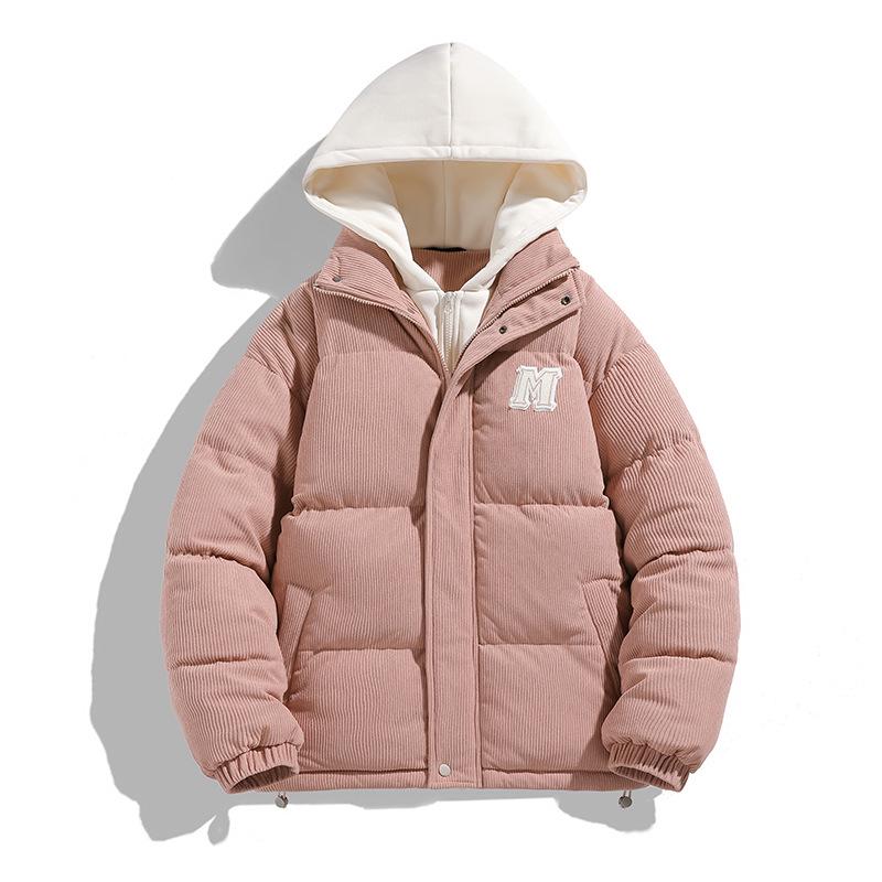 

Men s Trendy Thickened Corduroy Jacket - Winter Warm, Faux Two-Piece Sports Outerwear. Small рожевий