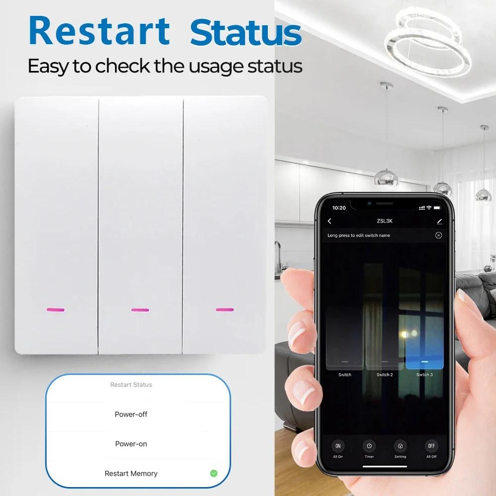 Tuya Smart Wifi Wandschalter Druckknopfsteuerung Ohne/Mit Neutralleiter APP Fernsteuerung Zeitsteuerung Funktioniert mit Alexa Google Home Alice