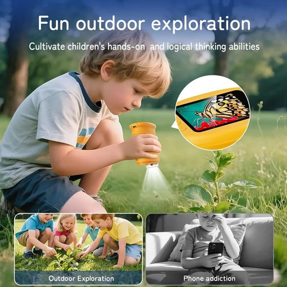 Handmikroskop Digitalmikroskop für Kinder-Tragbares 2" Digitalmikroskop für Kinder mit 2M Auflösung 1080P FHD Pädagogische Wissenschaftsspielzeuge