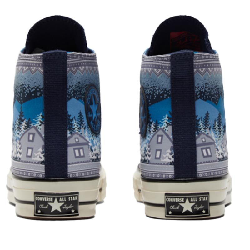 Converse 1970s Chuck Taylor All Star Christmas Print High Top Canvas Unisex Blue Grey