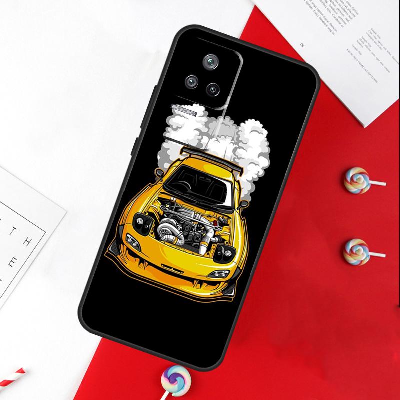 JDM Car RX7 MX5 Cover For Xiaomi 13T 11T 12T 14T Pro 13 14 15 Ultra POCO X7 Pro X3 X5 X6 F5 F6 M6 Pro Case