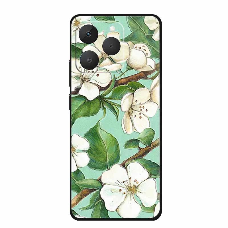 3D Emboss Case For Realme Note 70T Phone Case 70 T Coque Flowers Silicone Soft Back Cover For Realme Note 70 Narzo 80 lite Case