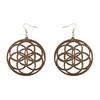 Lucky Halo Wooden Pendant Earrings (Green)