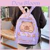 Cartoon Capybara Kids School Backpack With Large Capacity And Load Reduction For Young Children
