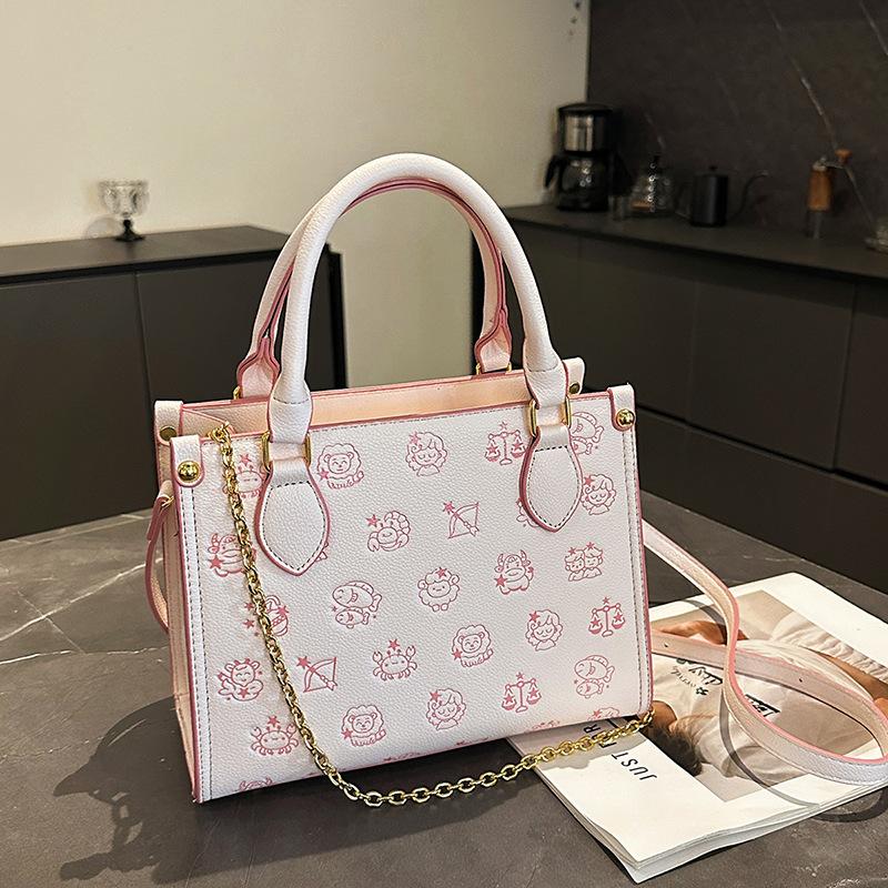 

Премиальная текстура милая универсальная наплечная сумка женская летняя новая цепочка сумка-мессенджер тоут розовый