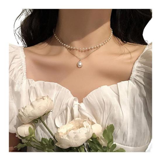 Женский Чокер из Искусственного Жемчуга, Бусинный Чокер, Элегантное Ожерелье, Изящное Ретро Ожерелье, Подарок для Жены, Девушки, Повседневная Носка, Вечеринка, Свидание, Украшения A