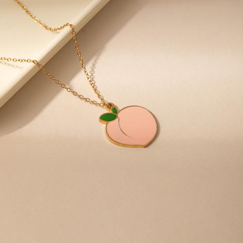 Cross-Border Fruit Necklace: Strawberry & Pineapple Pendant - Simple Women's Clavicle Chain