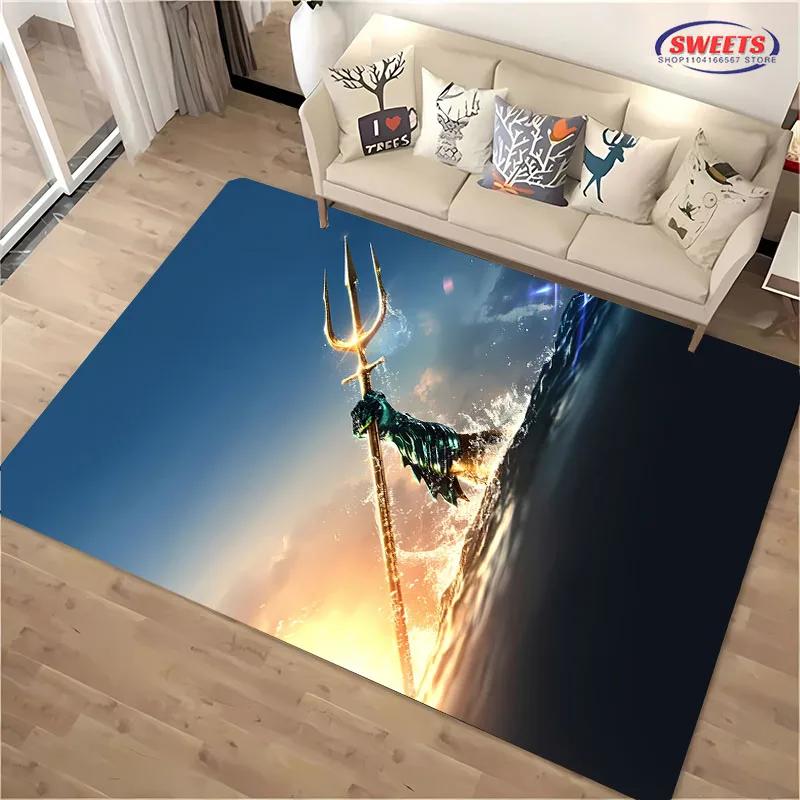New Shelves ! DC Classic Aquaman Carpet, Bedroom Floor Living Room Bed Mat, Non-slip Exquisite Home Decor, Machine Washable Rug
