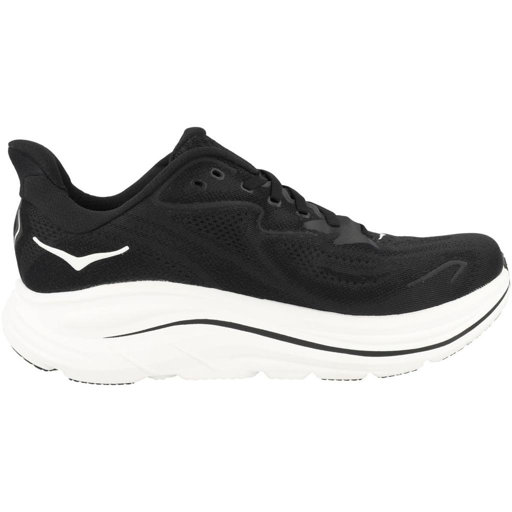HOKA Clifton 10 Wide Track Field Running Size Black and White Men's & Shoes, 27.5,