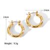 Boucles d'oreilles rondes tendance en acier inoxydable couleur or cristal pour femmes Zircon imitation métal boucle d'oreille fête quotidien zircon