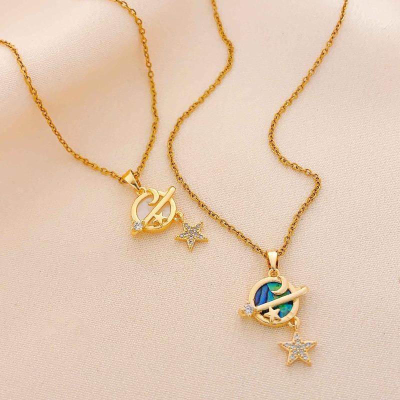 Necklace Accessory - Planet Necklace for Women. New Style Necklace. Versatile and High-end. Lockbone Chain Accessory.