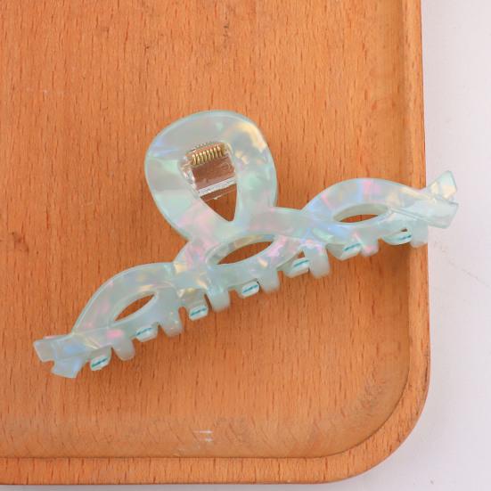 Hair Claw Large Wave Design Back Head Hair Clip Anti-slip Teeth Strong Grip Shark Hair Clip Versatile Hair Accessory