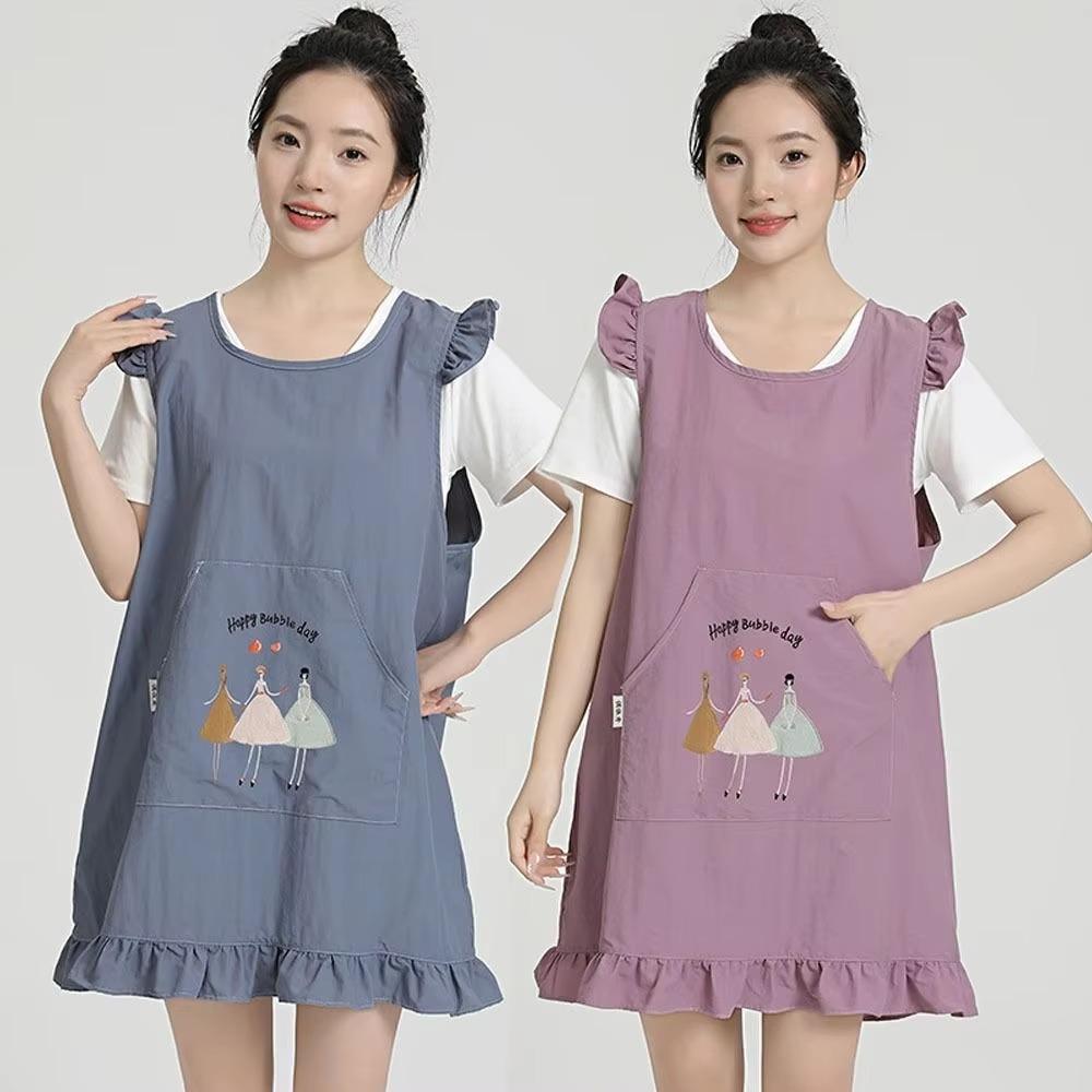 Breathable Waterproof Apron Soft Wide-Shoulder Apron Cartoon Kitchen Apron  Food Service
