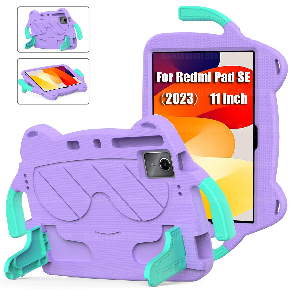 

Детский чехол для Xiaomi Redmi Pad SE (11 дюймов) 2023 с ручкой, противоударный, устойчивый к падениям, чехол Bring support для Redmi Pad SE 11 2023 Redmi Pad SE светло-фиолетовый