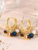 Hoop Earrings, Multi Gemstone Pendant Natural Stone Beads Pendant Bohemian Fashion Trendy Jewelry Ear Accessories for Women