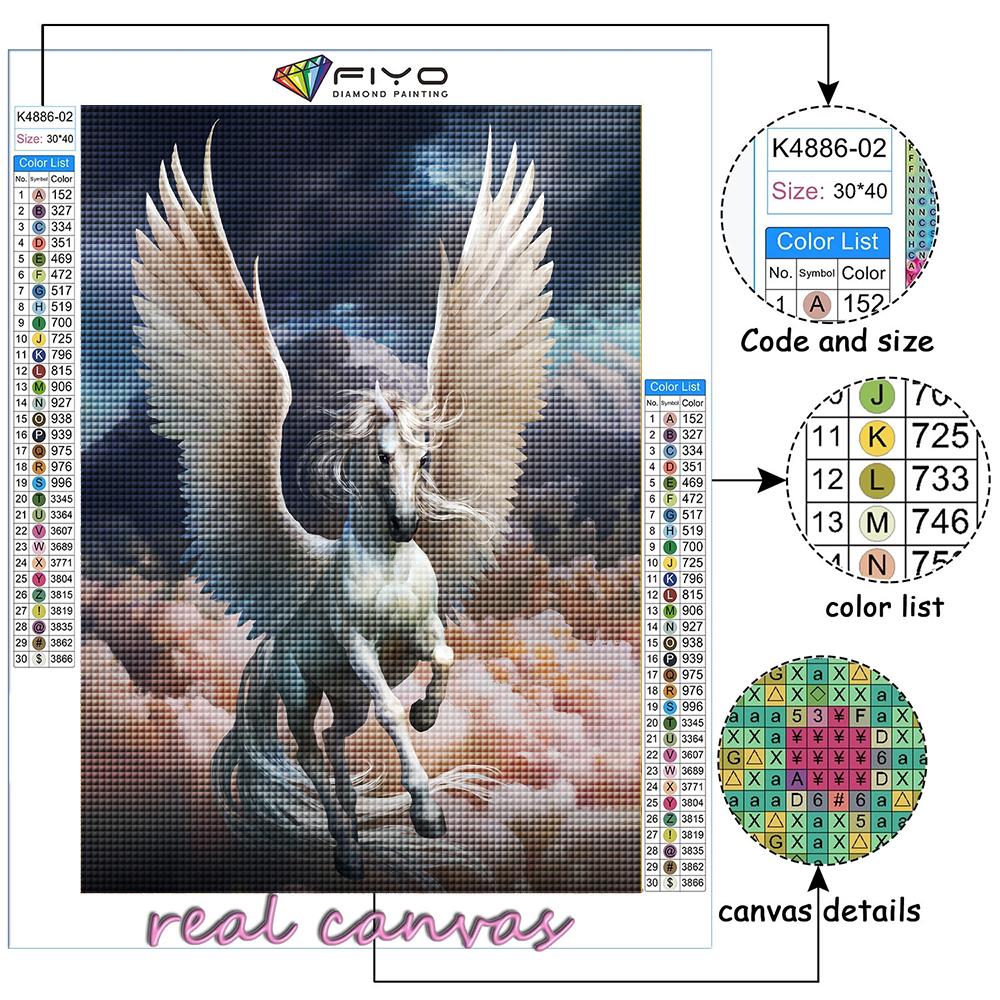 5D DIY Animal Pegasus  Cross Stitch Rhinestones Diamond Drawing Embroidery Mosaic Home Decor