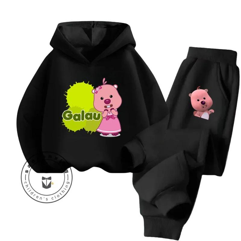 2025 Loppy Cartoon Innovative Creative Design Pure Cotton Hoodie Set Suitable for Children Outdoor Sports Essential Clothing