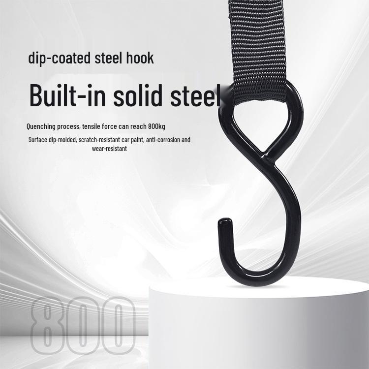 1-Inch Rubber-Coated Elastic Ratchet Strap, 25mm Wide - Essential for Securing Trucks & Motorcycles.