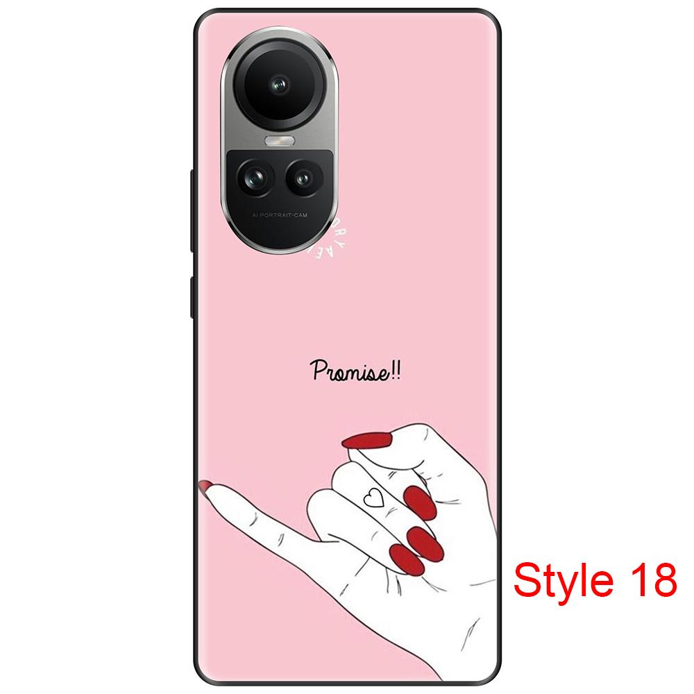 Black Case for Oppo Reno 10 10Pro 6.67inch Case On OppoReno10Pro Dust-proof Fundas Coque Etui Bumper Soft Tpu