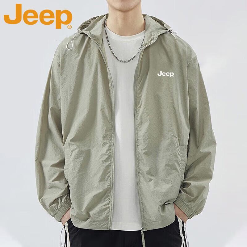 JEEP Men s Lightweight Hooded Sun Protection Jacket S