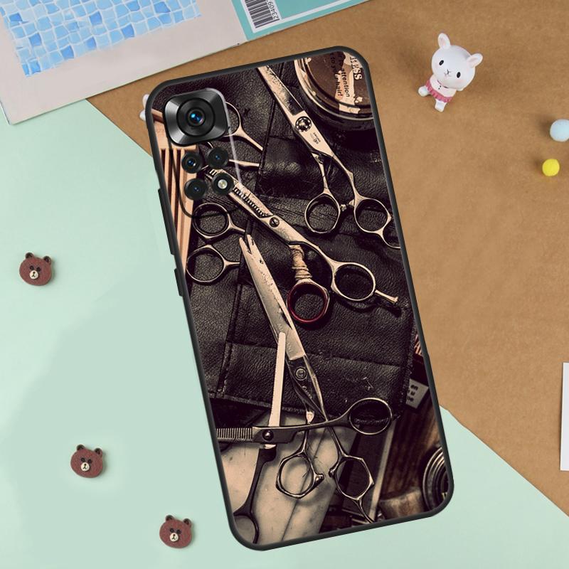 Hair Stylist Scissors Brush Switch Case For Xiaomi Redmi 14C 10C 12C 13C Cover For Redmi Note 14 Pro 13 9 10 11 12 10S 11S 12S