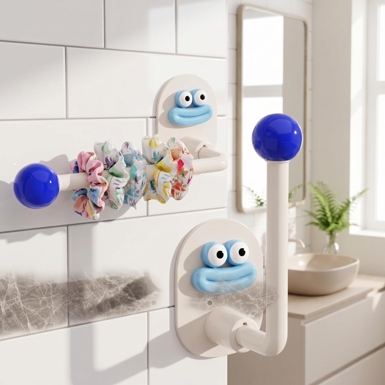 

Wall Mounted Adhesive Hook Strong Load Bearing No Drilling Required Door Back Hanging Hook Bathroom Towel Hook Durable Sticky Hook one size синій