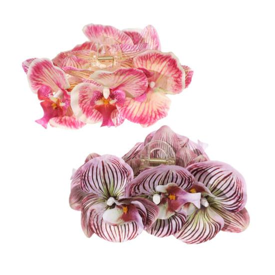 Haarklem Realistisch Orchidee Ontwerp Lichtgewicht Decoratieve Haarklem Stevige Grip Achterhoofd Haarklauw Dagelijks Draagbaar Haaraccessoires
