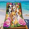 1pc Puppy Group Art Beach Towel - Soft, Ultra-Absorbent Microfiber, Lightweight, Perfect for Beach, Parties, Travel, Camping