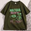Matcha Lovers Club Tee Oversized T Shirt Cafe Aesthetic Graphic Tee Funny Tea TShirt for Men Women Streetwear