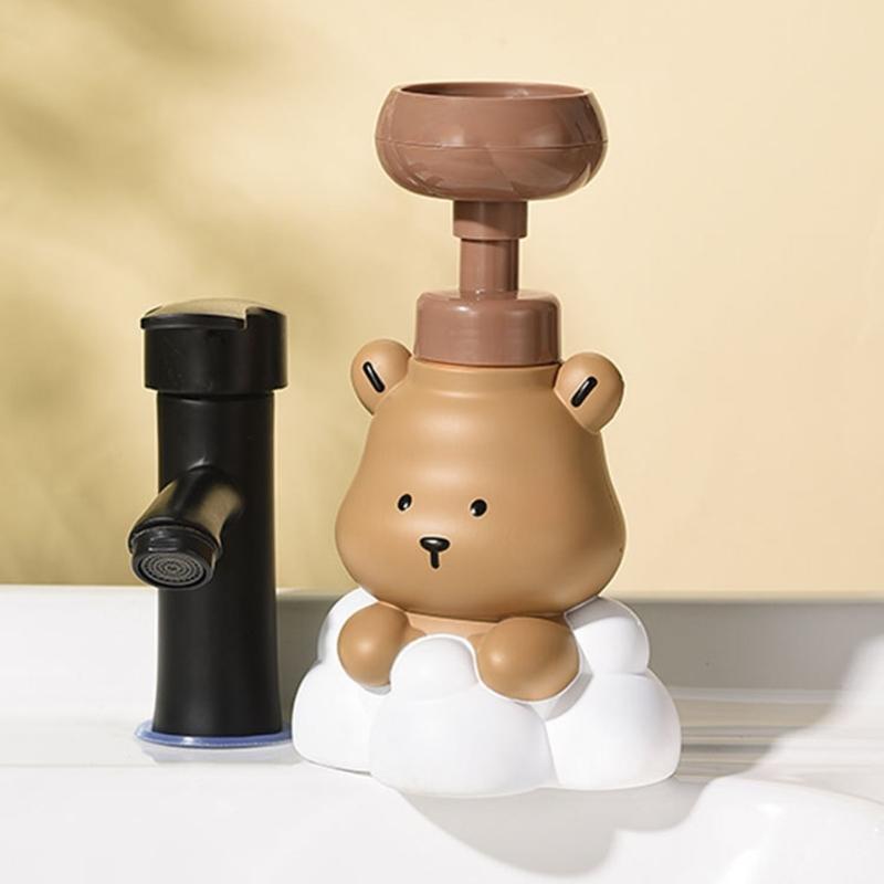Cartoon Bear Shape Foam Soap Dispenser Foam Dispenser for Bathroom Refillable Hand Sanitizers and Shampoo Pump Bottle