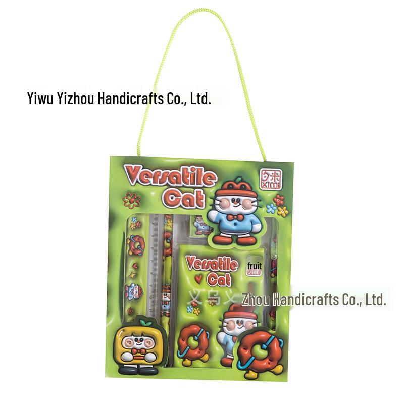 June 1st Cartoon Student Stationery Set: 6-Piece Children's Back-to-School Learning Kit