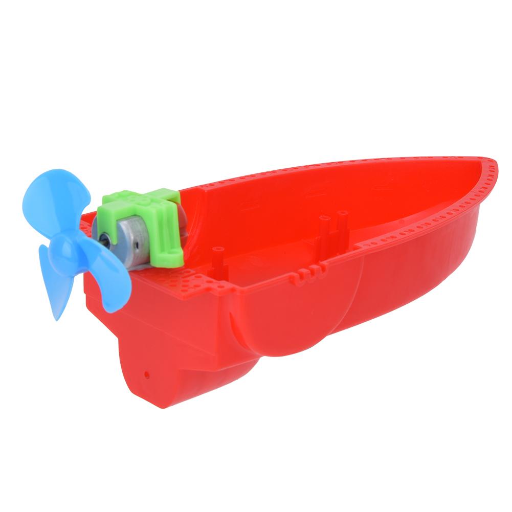 DIY Assemble Aerodynamic Boat Model Wind Power Speedboat Children Electronic Toy