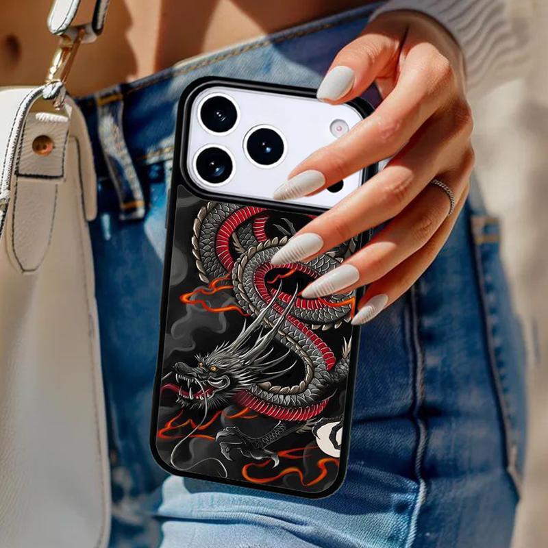 Ancient Japanese Dragon Phone Case For iPhone 17 Air 14 15 13 12 Max Cover For Apple 14 15 16 16e 11 Pro Max Plus Coque