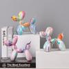 Balloon Dog Home Decor Animals Figurine Ceramic Cute Statue Art Sculpture Craftwork Black with Line Boy Room Decoration