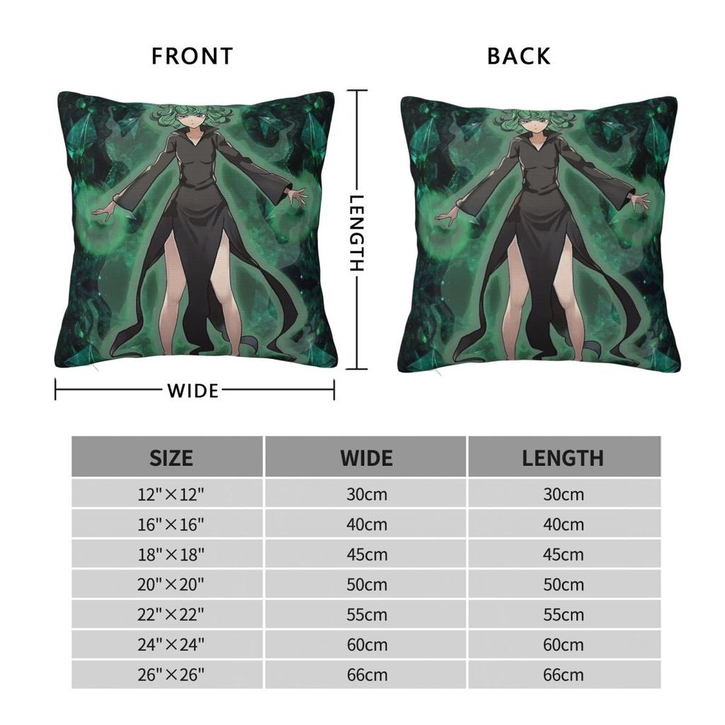 Tatsumaki One Punch Man Fan Art Square Pillowcase Polyester Linen Velvet Creative Zip Decor Throw Pillow Sofa Cushion Cover