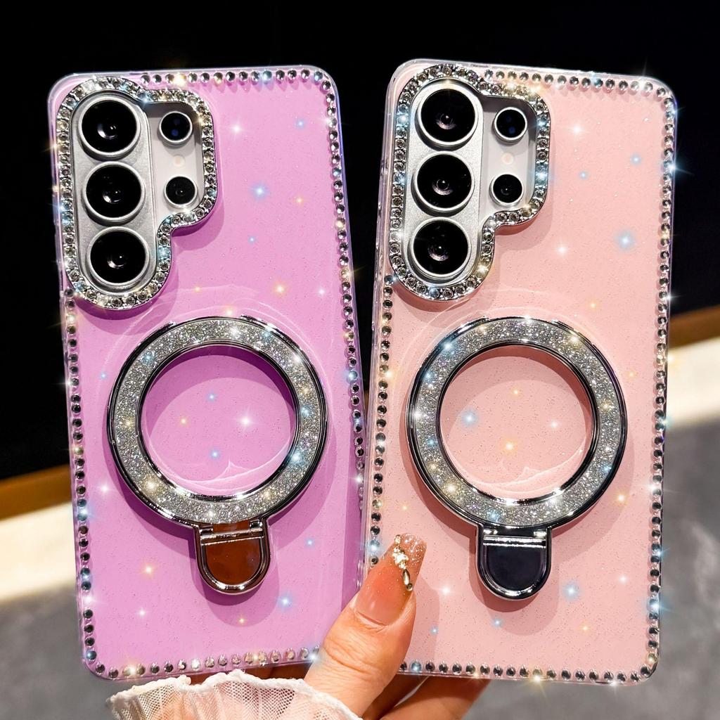 Fulcrum Rhinestone Glitter Holder for Samsung S26 Ultra/S25 Plus Luxury Phone Case A17/A56.