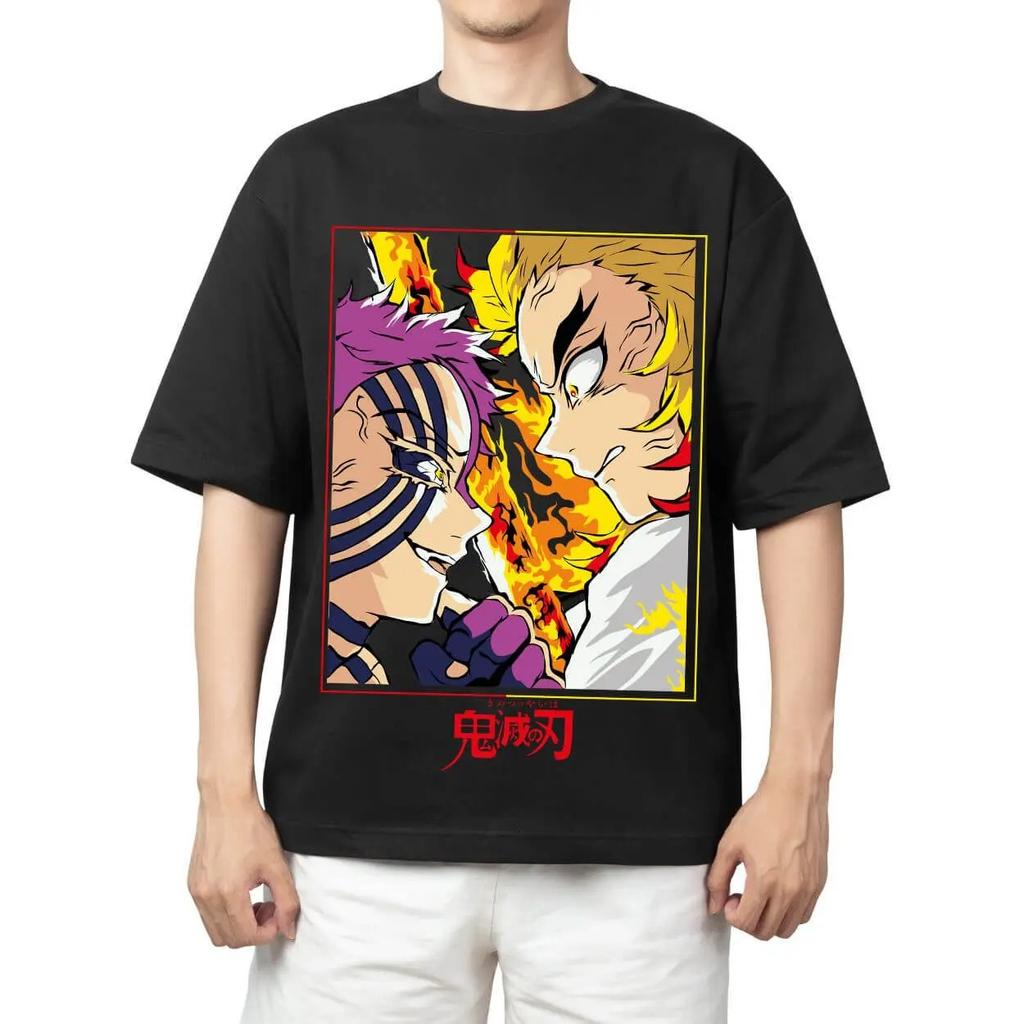 Demon Slayer Tanjiro Kamado Anime T-Shirt Comfortable Fashion Vintage Double-Sided Band Graphic Print Women And Men T-shirts