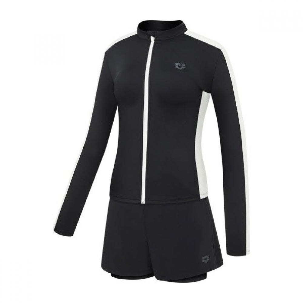 Arena Women S Wavy Regular Fit raSh Guard Set  a6bl1pS02 Blk 